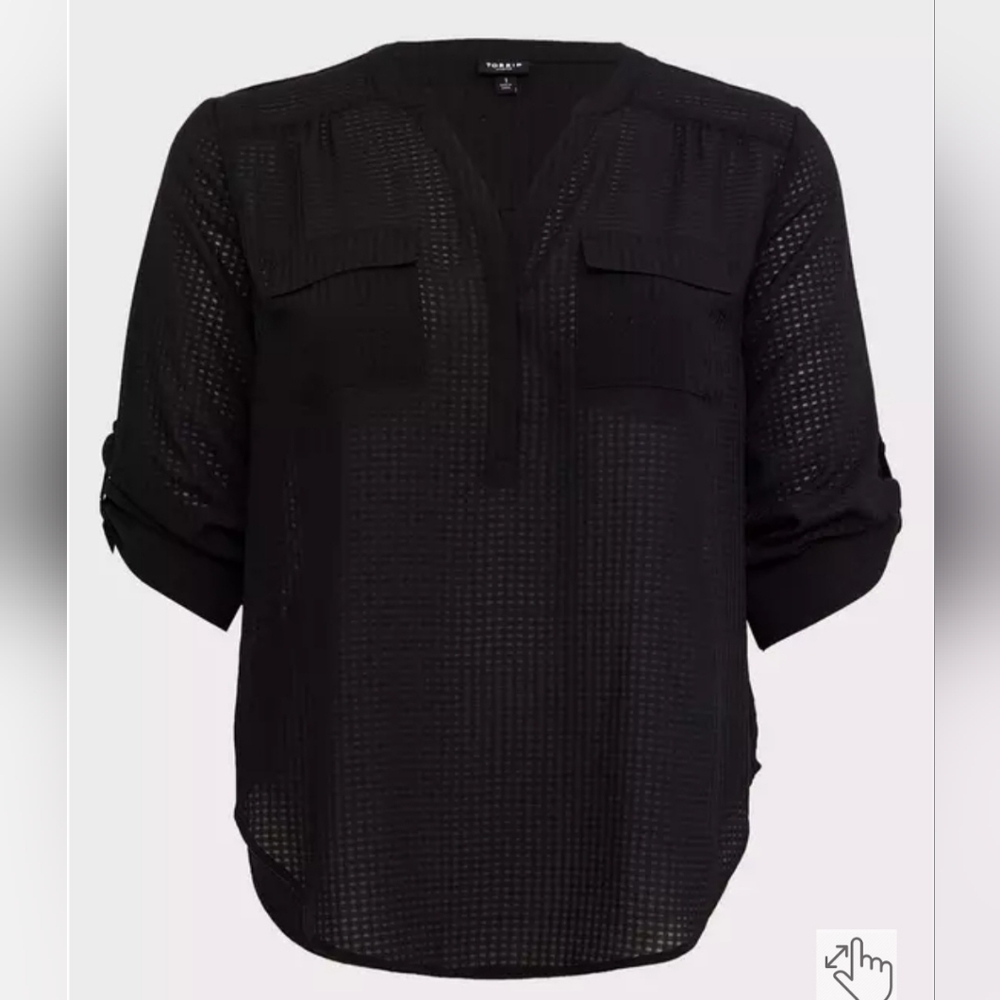 Torrid Harper Black Window Pullover Blouse Size 3